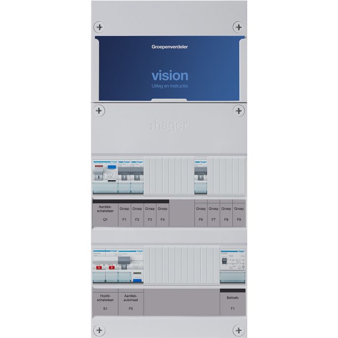Groepenkast Hager | 4 Groepen 4 x Lichtgroepen 1 x Beltransformator | 1 Fase | VKG211D-T 
