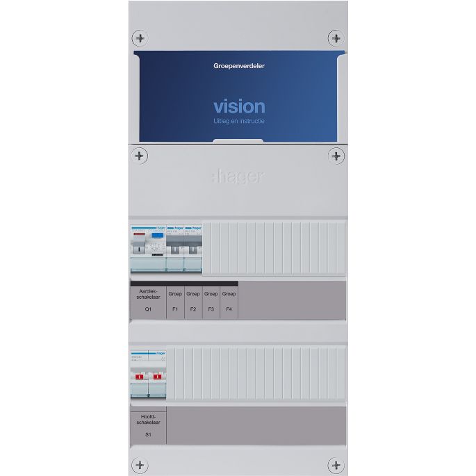 Groepenkast Hager | 2 Groepen 2 x Lichtgroepen | 1 Fase | VKG200D