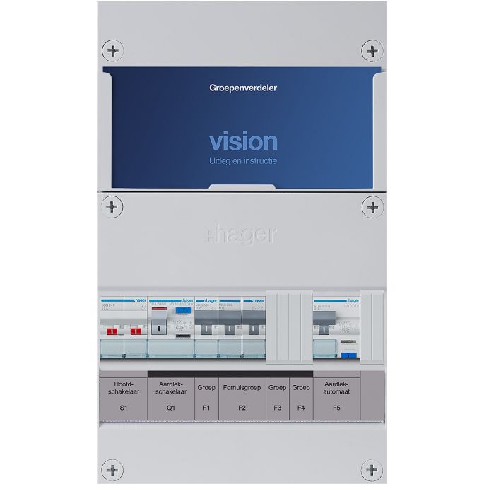 Groepenkast Hager | 3 Groepen 2 x Lichtgroepen 1 x Fornuisgroep | 1 Fase | VKG110A-F