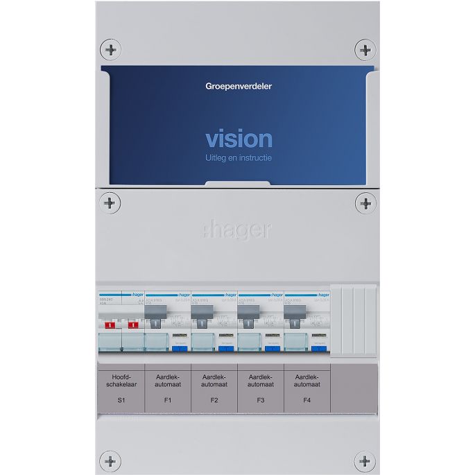 Groepenkast Hager | 4 Groepen 4 x Lichtgroepen | 1 Fase | VKG040A