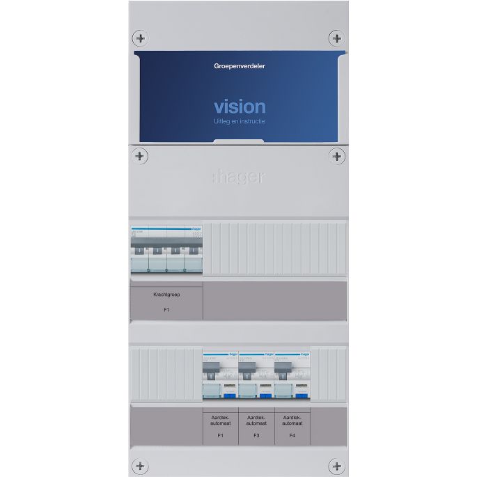 Groepenkast Hager | 4 Groepen 3 x Lichtgroepen 1 x Directe krachtgroep | 3 Fase | VKG030U-D