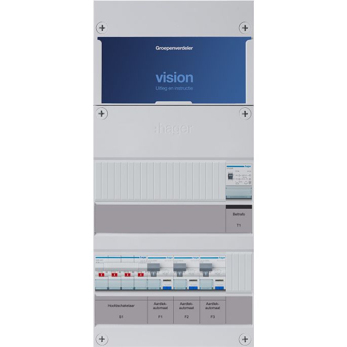 Groepenkast Hager | 3 Groepen 3 x Lichtgroepen 1 x Beltransformator | 3 Fase | VKG030K-T