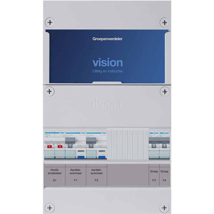 Groepenkast Hager | 4 Groepen 4 x Lichtgroepen | 1 Fase | VKG022A