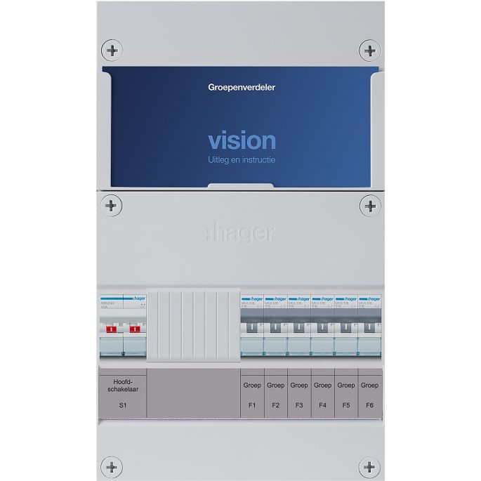 Groepenkast Hager | 6 Groepen 6 x Lichtgroepen | 1 Fase | VKG006A