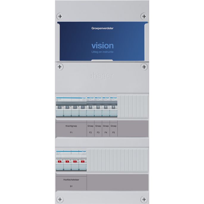 Groepenkast Hager | 5 Groepen 4 x Lichtgroepen | 3 Fase | VKG004K-D