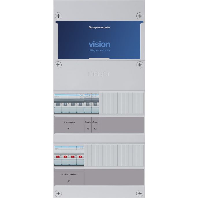 Groepenkast Hager | 3 Groepen 2 x Lichtgroepen 1 x Directe krachtgroep | 3 Fase | VKG002K-D