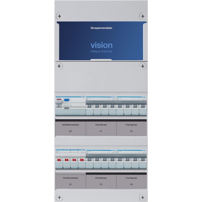 Groepenkast Hager | 4 x Krachtgroepen | 3 Fase | VKG000K-KKKK