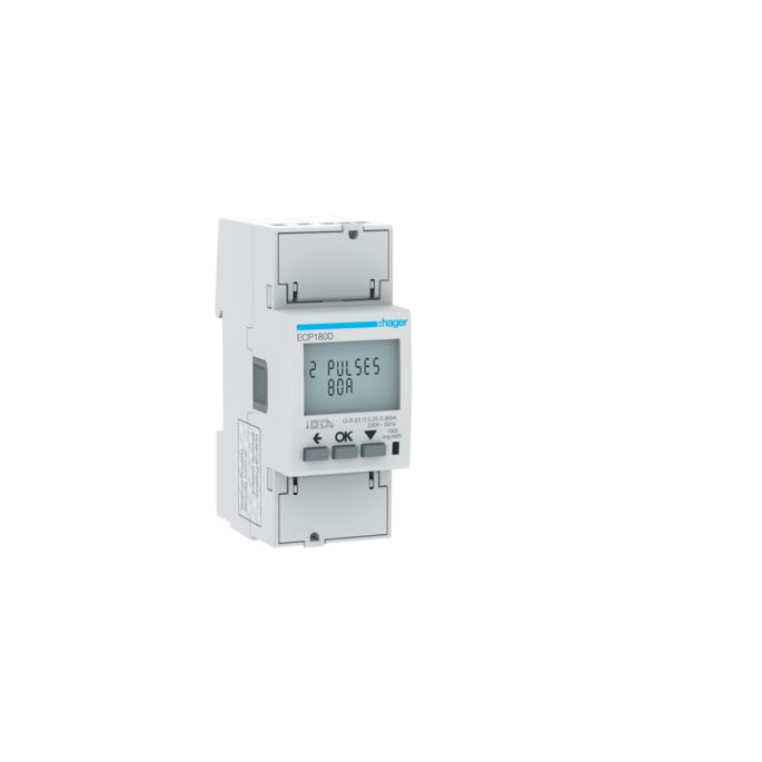HAGER ECP180D | kWh-meter 80A, 1-fase, MID, geijkt | ECP180D