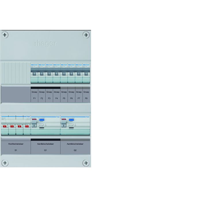 Groepenkast Hager | 8 Groepen 8 x lichtgroepen | 3 fase | VKZ44L