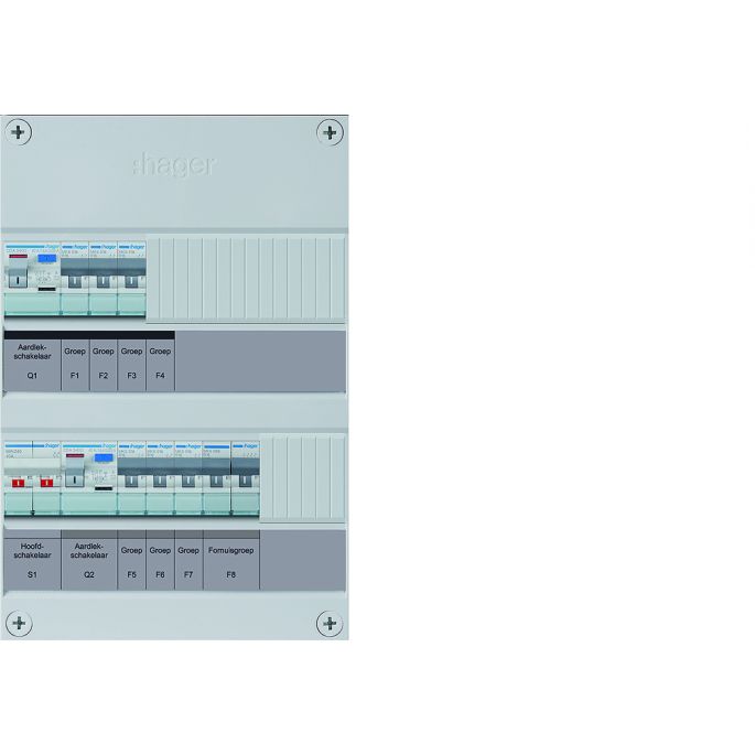 Groepenkast Hager | 7 Groepen 6 x Lichtgroepen 1 x Fornuisgroep | 1 Fase | VKZ33E-F