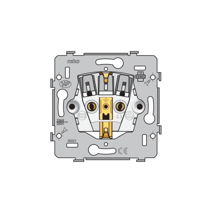 Niko | Wandcontactdoos met randaarde insteekklemmen | 170-34400