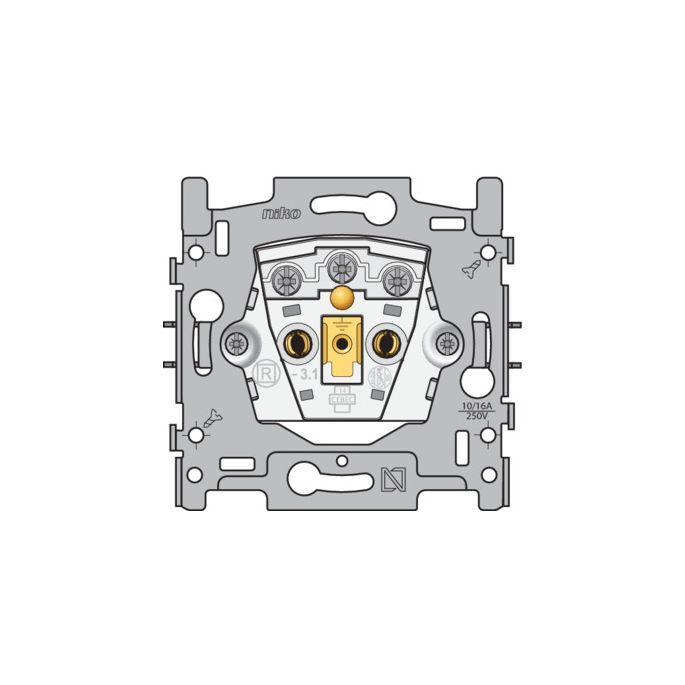 Niko | Wandcontactdoos met penaarde (België) met schroefklemmen en klauwen | 170-33100
