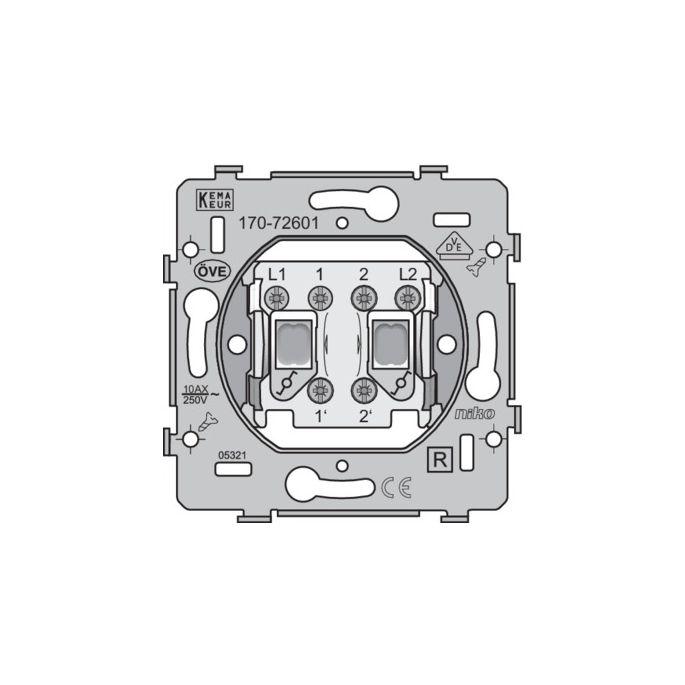 Niko | Wissel-/ wisselschakelaar met schroefklemmen | 170-72601