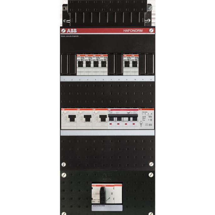 Groepenkast ABB Hafonorm | 7 Groepen 6 x Lichtgroepen 1 x Aardlekautomaat + Beltrafo | 3 Fase | HAD323232-222+HS404C