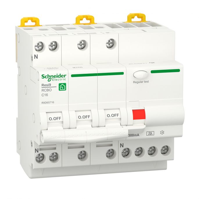 Schneider aardlekautomaat / 3-polig + nul, 300mA, C16A / Resi9 / R9D65716