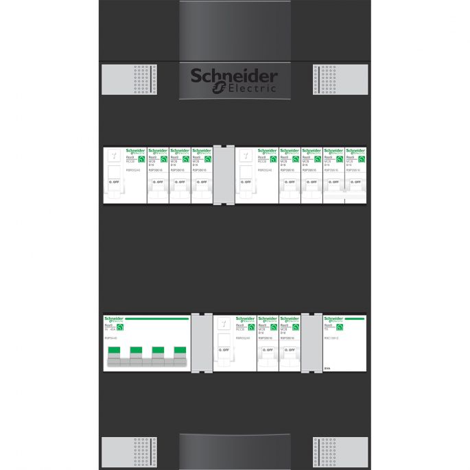 Groepenkast Schneider ADV3B307AG | 7 x lichtgroepen + fornuisgroep + beltransformator | 3 Fase