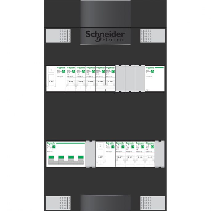 Groepenkast Schneider ADV3B207AG | 7 x lichtgroepen + fornuisgroep + beltrafo | 3 Fase