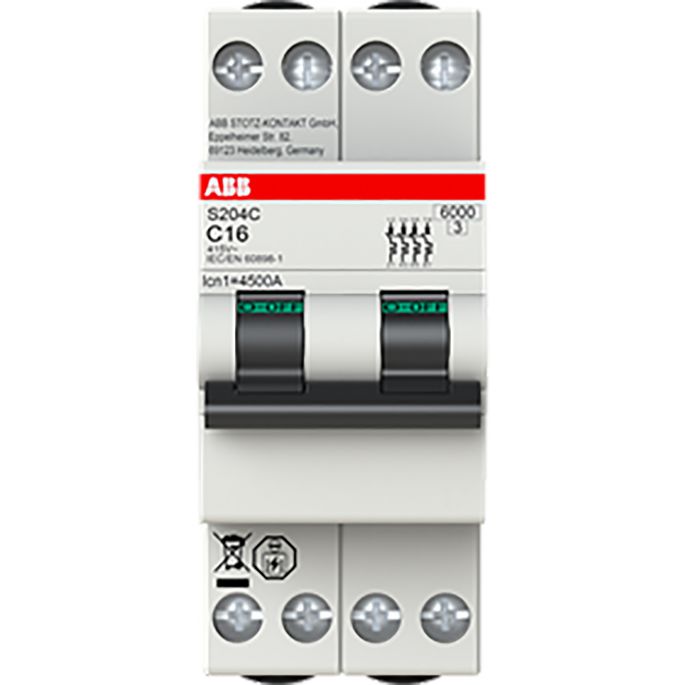 ABB S204C-C10 INSTALLATIE AUTOMAAT 4P 6KA