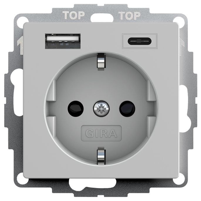 GIRA WCD RA 2V SH+USB S55 NGR