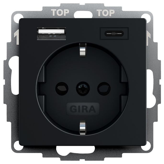 GIRA WCD RA 2V SH+USB S55 MZW