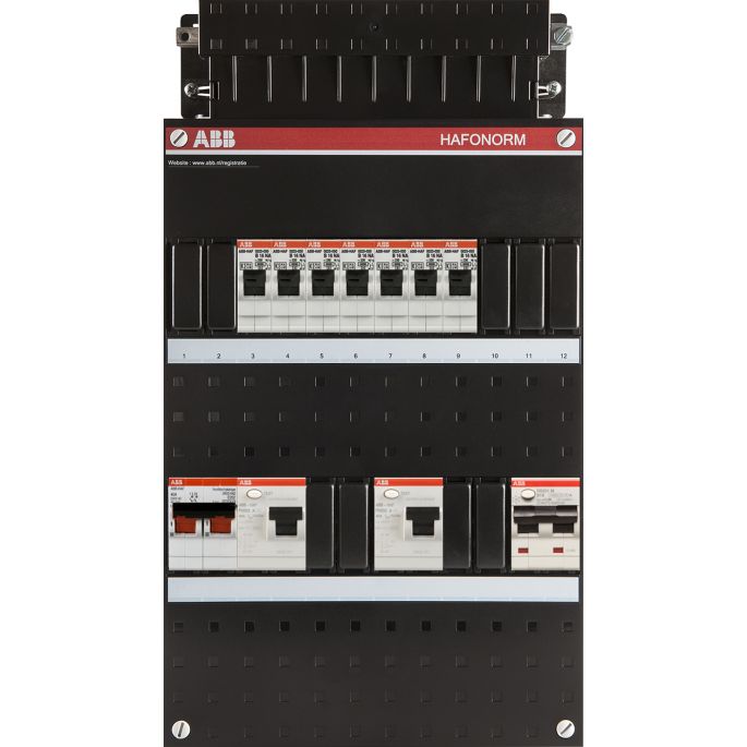 ABB Hafonorm PV-Groepenkast | HS 40A - 7 groepen - 2 x ALS 63A, 30mA - 1 x ALA B16 300mA | 1-Fase | 1SPF006972F0018