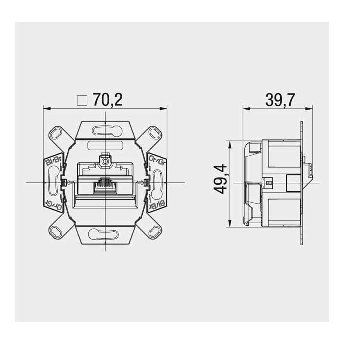 O.C.S | Datacontactdoos (twister pair) RJ45 1-voudig CAT6 | 138104030