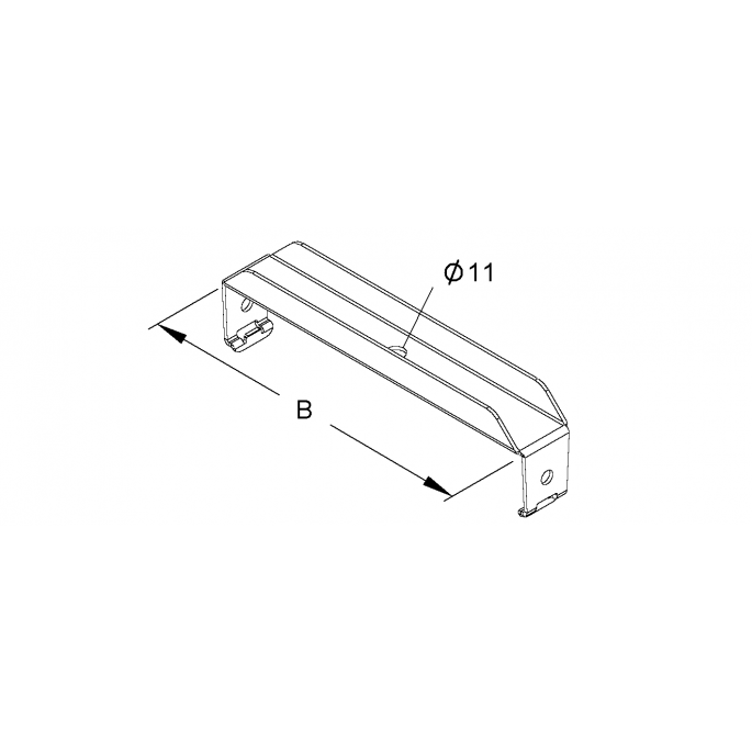 NIEDAX RCB 200 | Open ophangbeugel / C-beugel (bovenliggend) 200mm | 161632