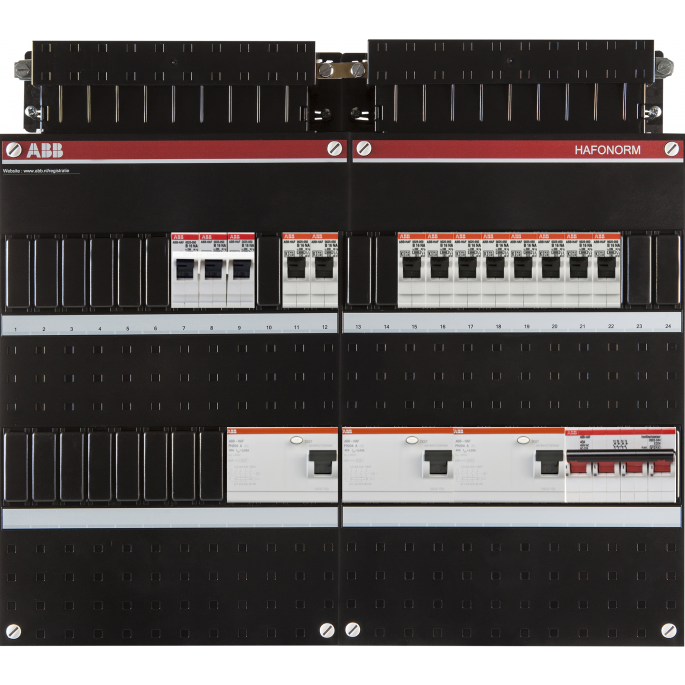 Groepenkast ABB Hafonorm | 11 Groepen 10 x Lichtgroepen 1 x Krachtgroep | 3 Fase | 1SPF006909F2717