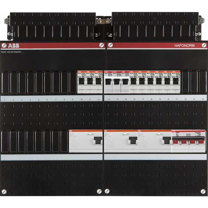 Groepenkast ABB Hafonorm | 10 Groepen 9 x Lichtgroepen 1 x Krachtgroep | 3 Fase | 1SPF006909F2700