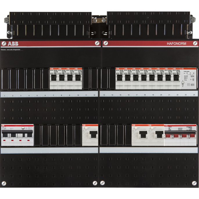 Groepenkast ABB Hafonorm | 13 Groepen 12 x Lichtgroepen 1 x Aardlekautomaat + Beltrafo | 3 Fase | 1SPF006907F2797