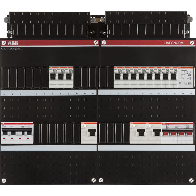 Groepenkast ABB Hafonorm | 12 Groepen 11 x Lichtgroepen 1 x Aardlekautomaat + Beltrafo | 3 Fase | 1SPF006907F2793