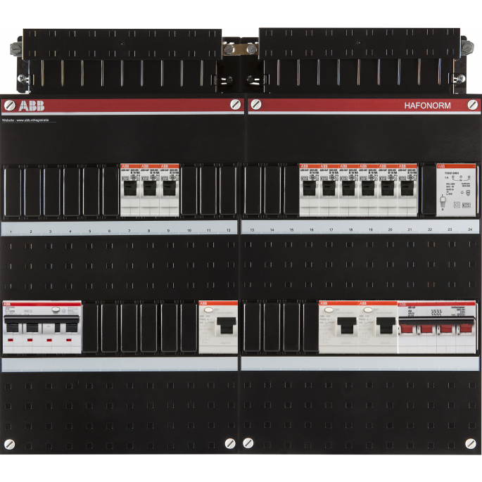 Groepenkast ABB Hafonorm | 10 Groepen 9 x Lichtgroepen 1 x Aardlekautomaat + Beltrafo | 3 Fase | 1SPF006907F2785