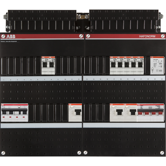 Groepenkast ABB Hafonorm | 8 Groepen 7 x Lichtgroepen 1 x Aardlekautomaat + Beltrafo | 3 Fase | 1SPF006907F2777