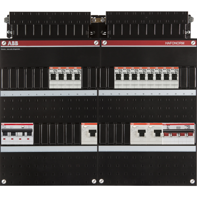 Groepenkast ABB Hafonorm | 13 Groepen 12 x Lichtgroepen 1 x Aardlekautomaat | 3 Fase | 1SPF006905F2796