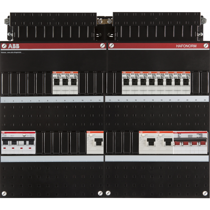 Groepenkast ABB Hafonorm | 12 Groepen 11 x Lichtgroepen 1 x Aardlekautomaat | 3 Fase | 1SPF006905F2792