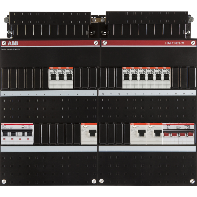 Groepenkast ABB Hafonorm | 10 Groepen 9 x Lichtgroepen 1 x Aardlekautomaat | 3 Fase | 1SPF006905F2784