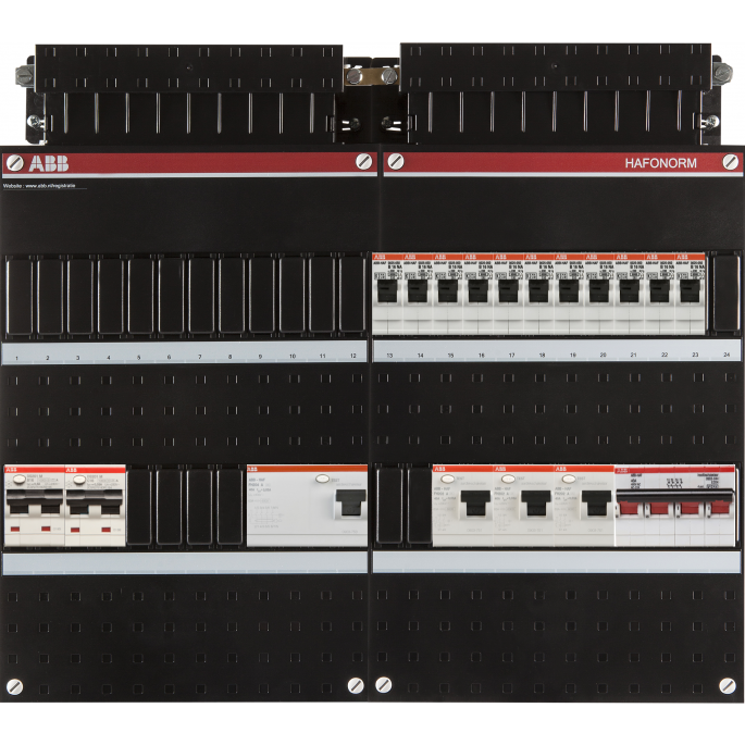 ABB Hafonorm PV-WP-Groepenkast | HS 40A - 11 groepen 4 x ALS 63A - 1 x ALA B16 300mA - 1 x ALA C16 30mA | 3-Fase | 1SPF006972F0041