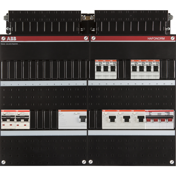 ABB Hafonorm PV-WP-Groepenkast | HS 40A - 7 groepen 4 x ALS 63A - 1 x ALA B16 300mA - 1 x ALA C16 30mA | 3-Fase | 1SPF006972F0037