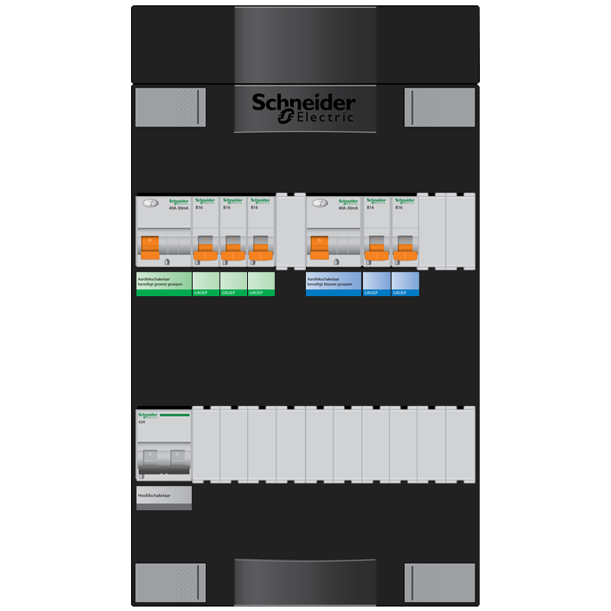 Schneider groepenkast 1 fase met 5 groepen ADVG23224H1