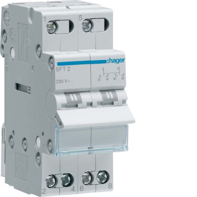 Hager modulaire inbouwschakelaar | Omschakelaar 40A, 2-polig | SFT240