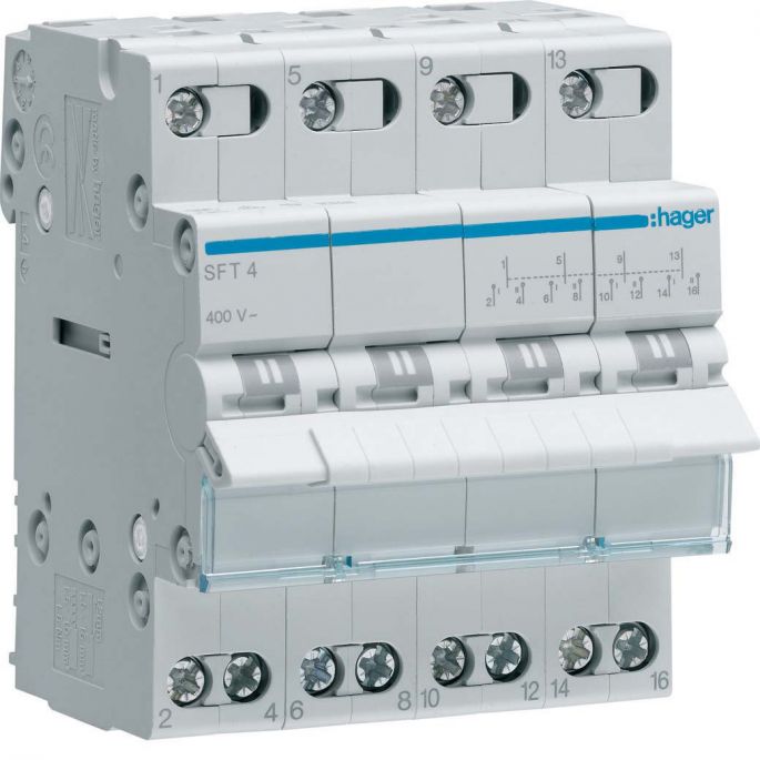 Hager modulaire inbouwschakelaar | Omschakelaar 40A, 4-polig | SFT440