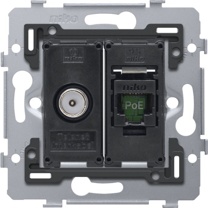 NIKO 170-79238 SOKKEL INB COAX RJ45 C6E
