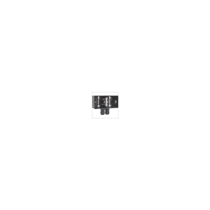 Niko Hydro zwart | Horizontale opbouwbak 2-voudig met 2x M20 ingang | 761-84852