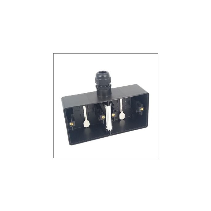 Niko Hydro zwart | Horizontale opbouwbak 2-voudig met 1x M20 ingang | 761-84851