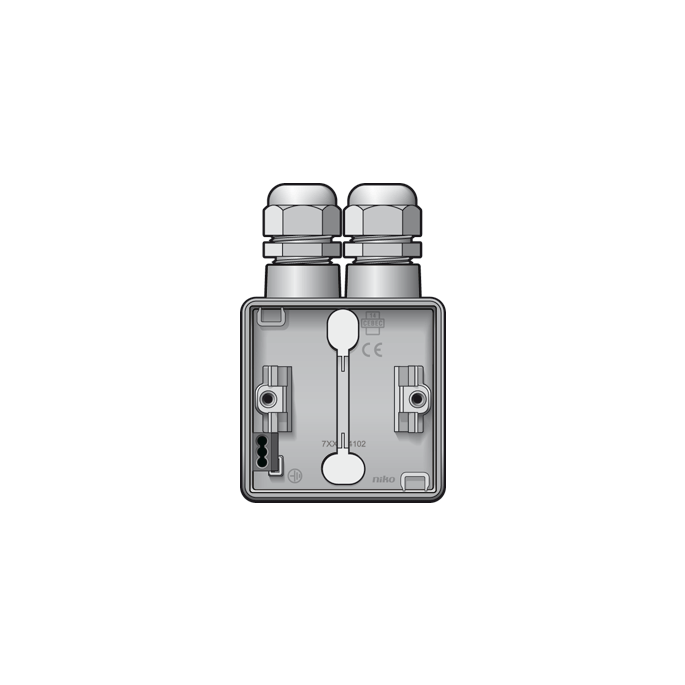Niko Hydro grijs | Opbouwbak 1-voudig met 2x M20 ingang | 700-84152