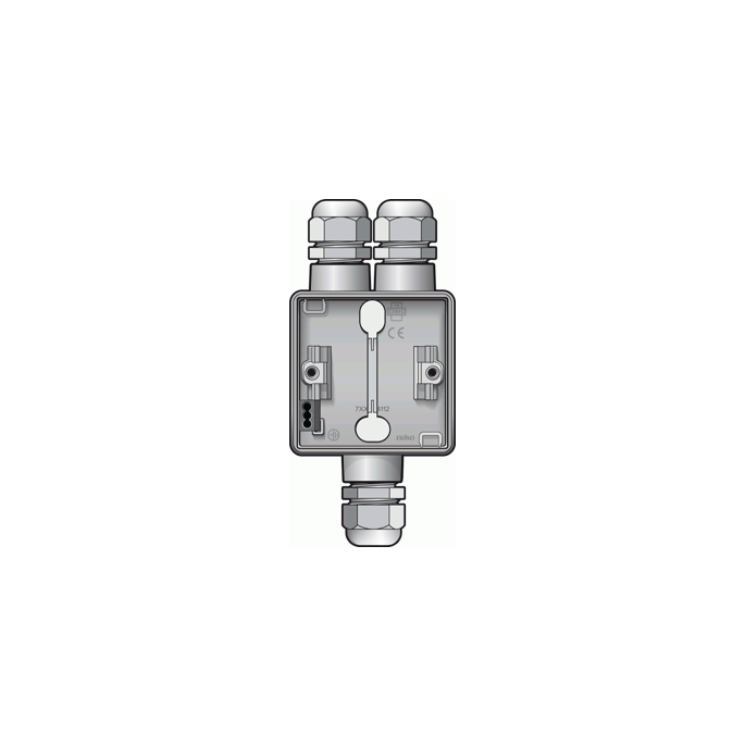 Niko Hydro grijs | Opbouwbak 1-voudig met boven 2x en onder 1x M20 ingang | 700-84162