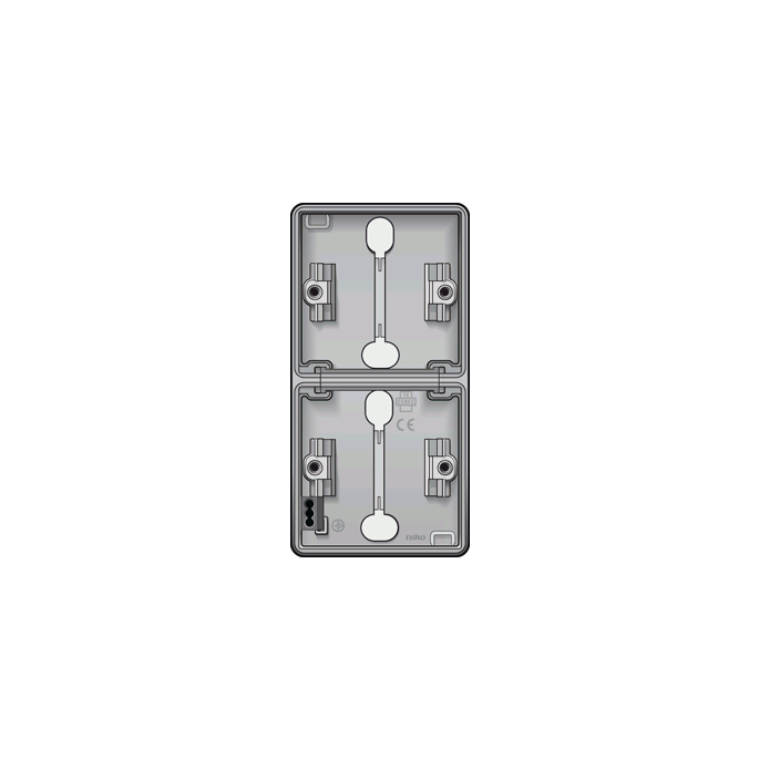 Niko Hydro grijs | Verticale opbouwbak 2-voudig | 700-83201