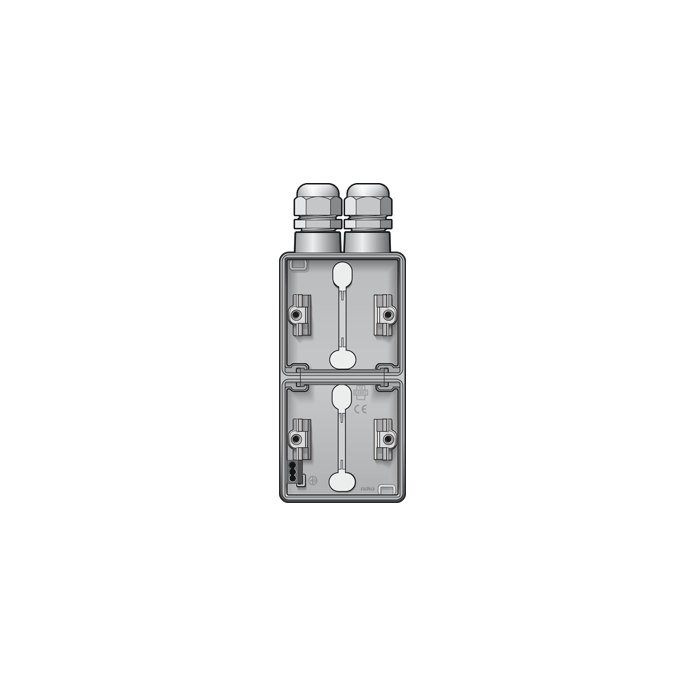 Niko Hydro grijs | Verticale opbouwbak 2-voudig met 2x M20 ingang | 700-84252