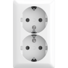 Busch-Jaeger | 2x wandcontactdoos met randaarde en kinderbeveiliging | Opbouw wit | 202 EAPBJ-524 | 2TKA00005531