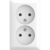 Busch-Jaeger | 2x wandcontactdoos zonder randaarde met kinderbeveiliging | Opbouw wit | 202 APBJ-524 | 2TKA00005533